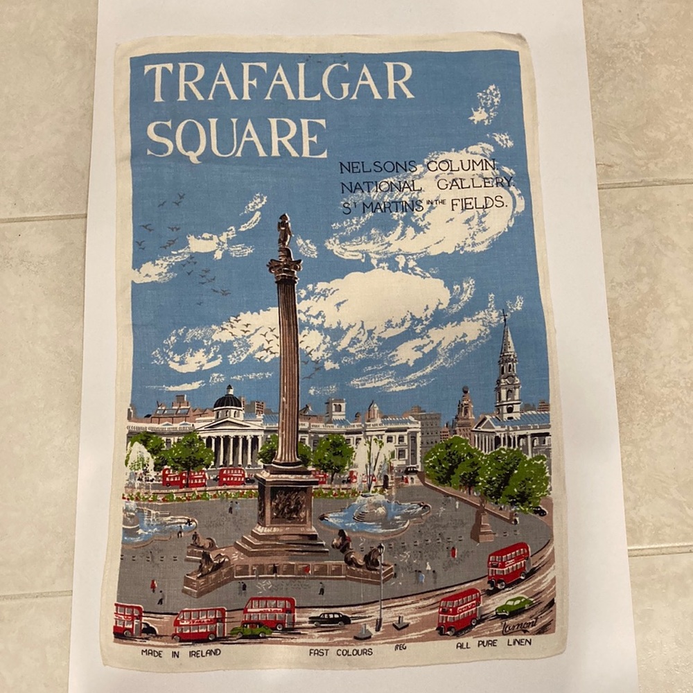 Vintage Tea Towel Trafalgar Square Linen